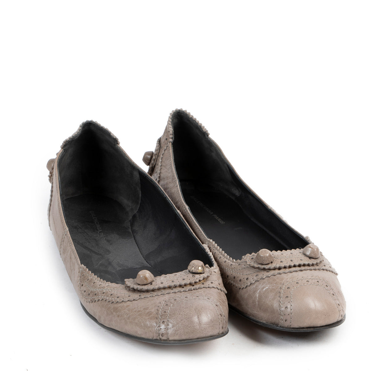 Balenciaga taupe Leather City Ballerina Flats - size 39 for sale online