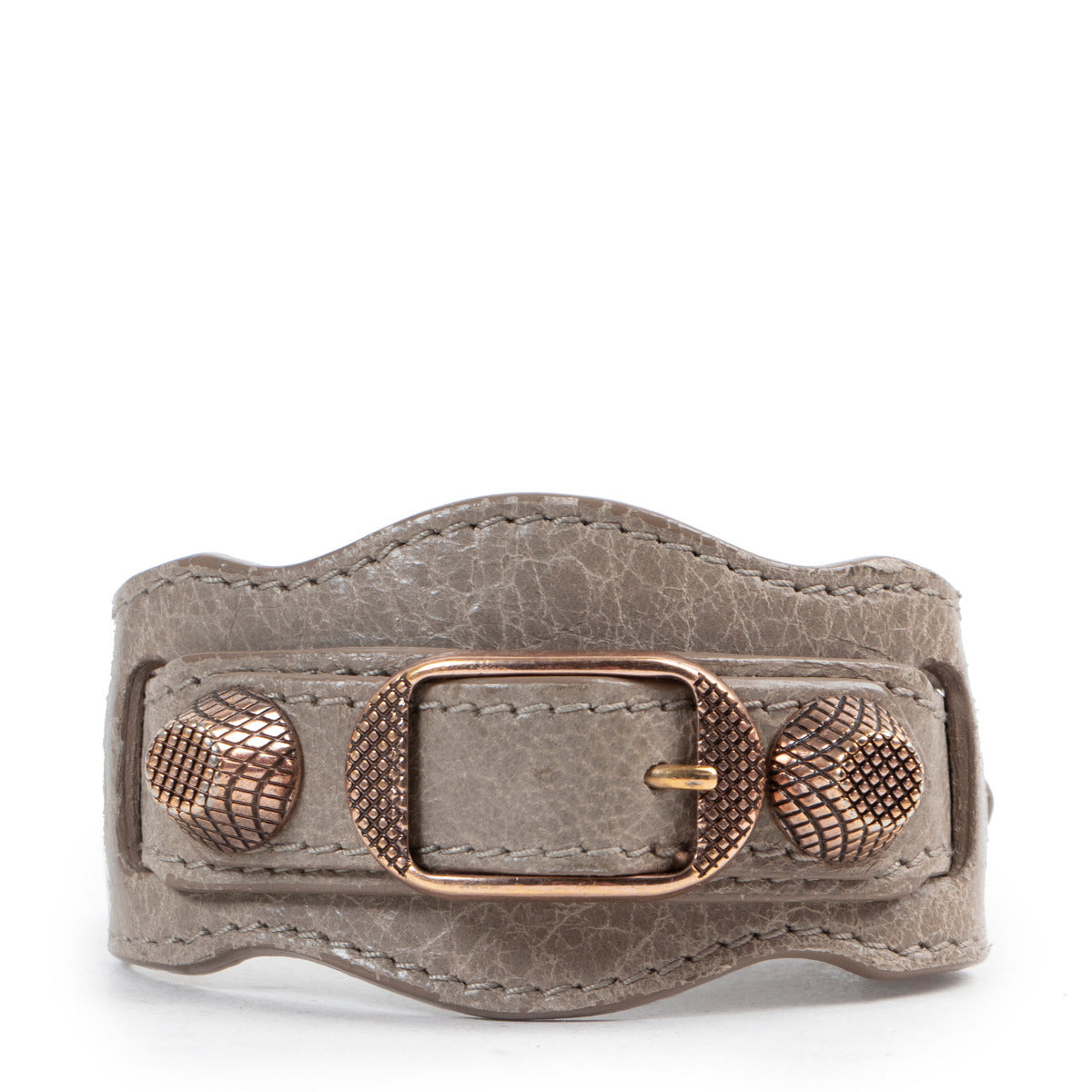 Balenciaga Taupe Leather Bracelet