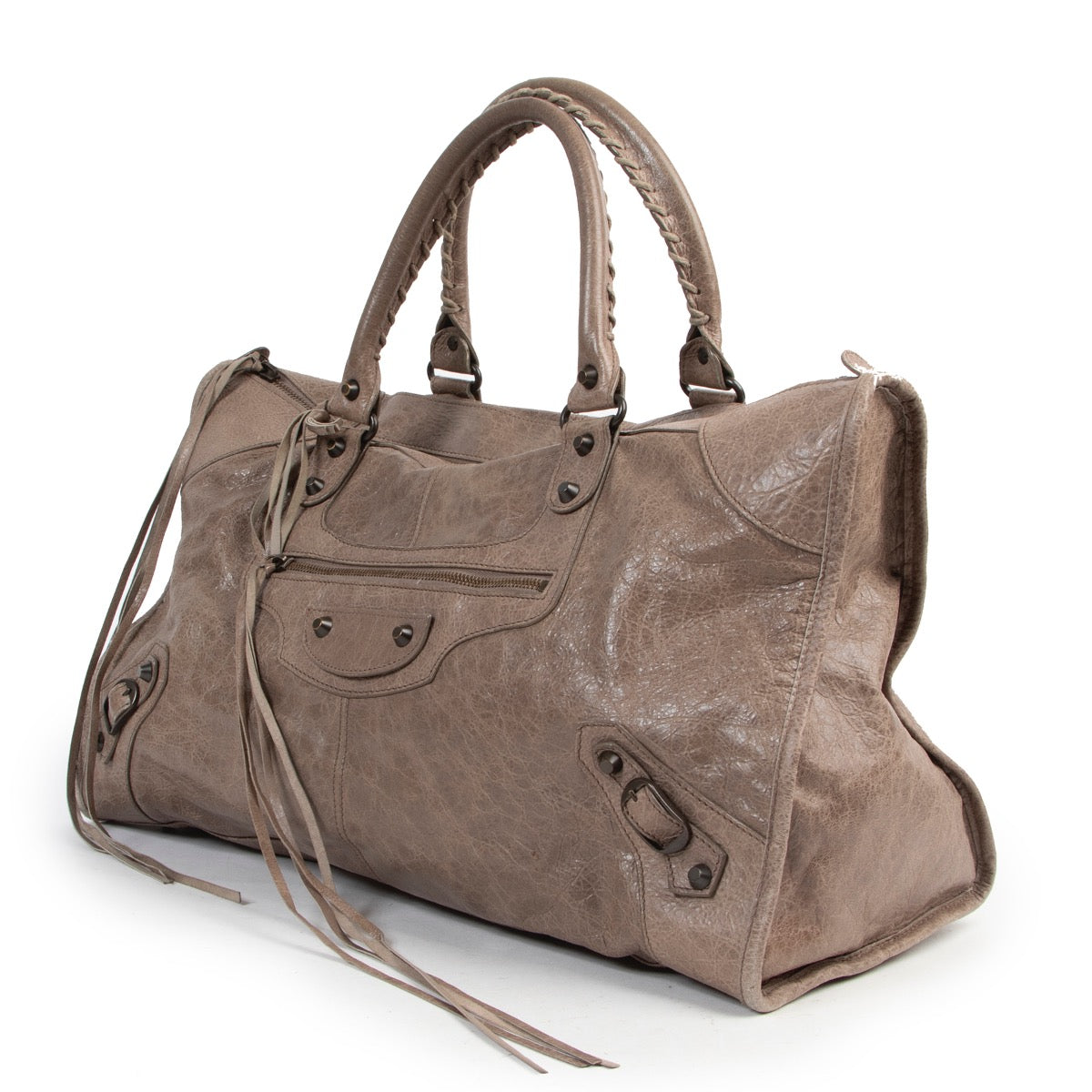 shop safe online secondhand Balenciaga Agneau Work Gris Poivre Bag