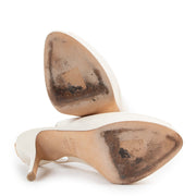 luxury Dior White Leather Sandal Pumps - size 37,5
