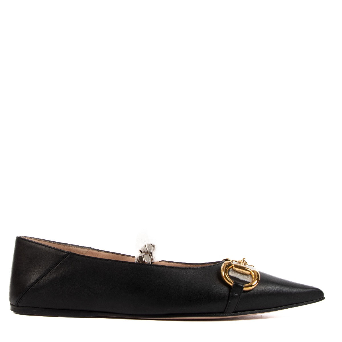 Shop authentic preloved Gucci Black Leather Horsebit Ballerina Flats - Size 37,5 on Labellov.com
