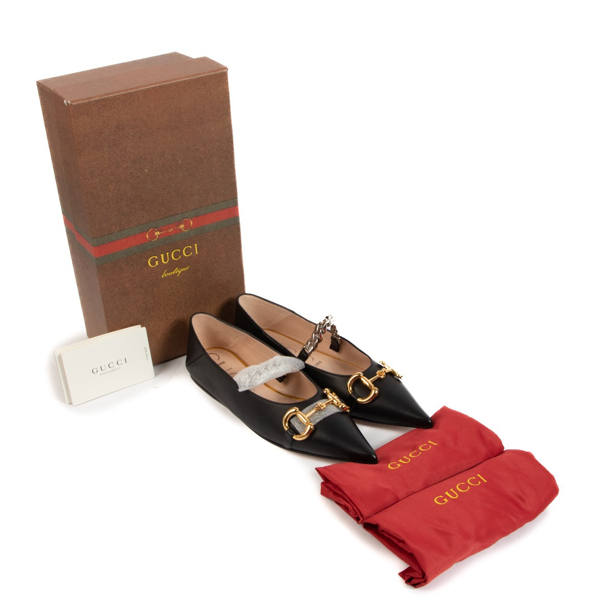 Shop authentic preloved Gucci Black Leather Horsebit Ballerina Flats - Size 37,5 on Labellov.com