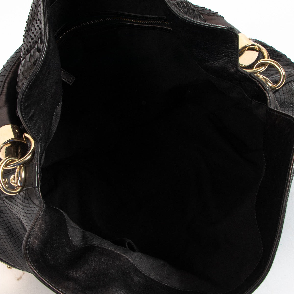 Shop an authentic preloved Gucci Black Indy Hobo Python Leather Tote Bag on Labellov.com
