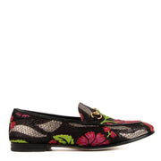 Shop authentic preloved Gucci Black Floral Embroidered Jordaan Horsebit Slip On Loafers - Size 37 on Labellov.com