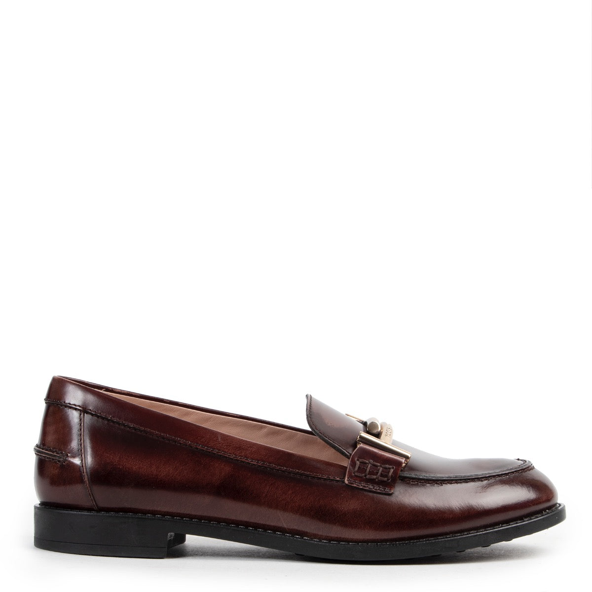 Shop safe online authentic Tod's Burgundy Loafers in size 37 in very good condition at Labellov.Com.
