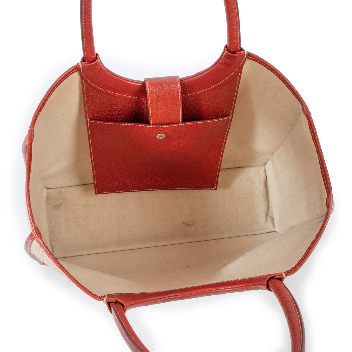 Buy an authentic second hand Delvaux Beige Canvas Shopper Bag in very good condition at Labellov.com