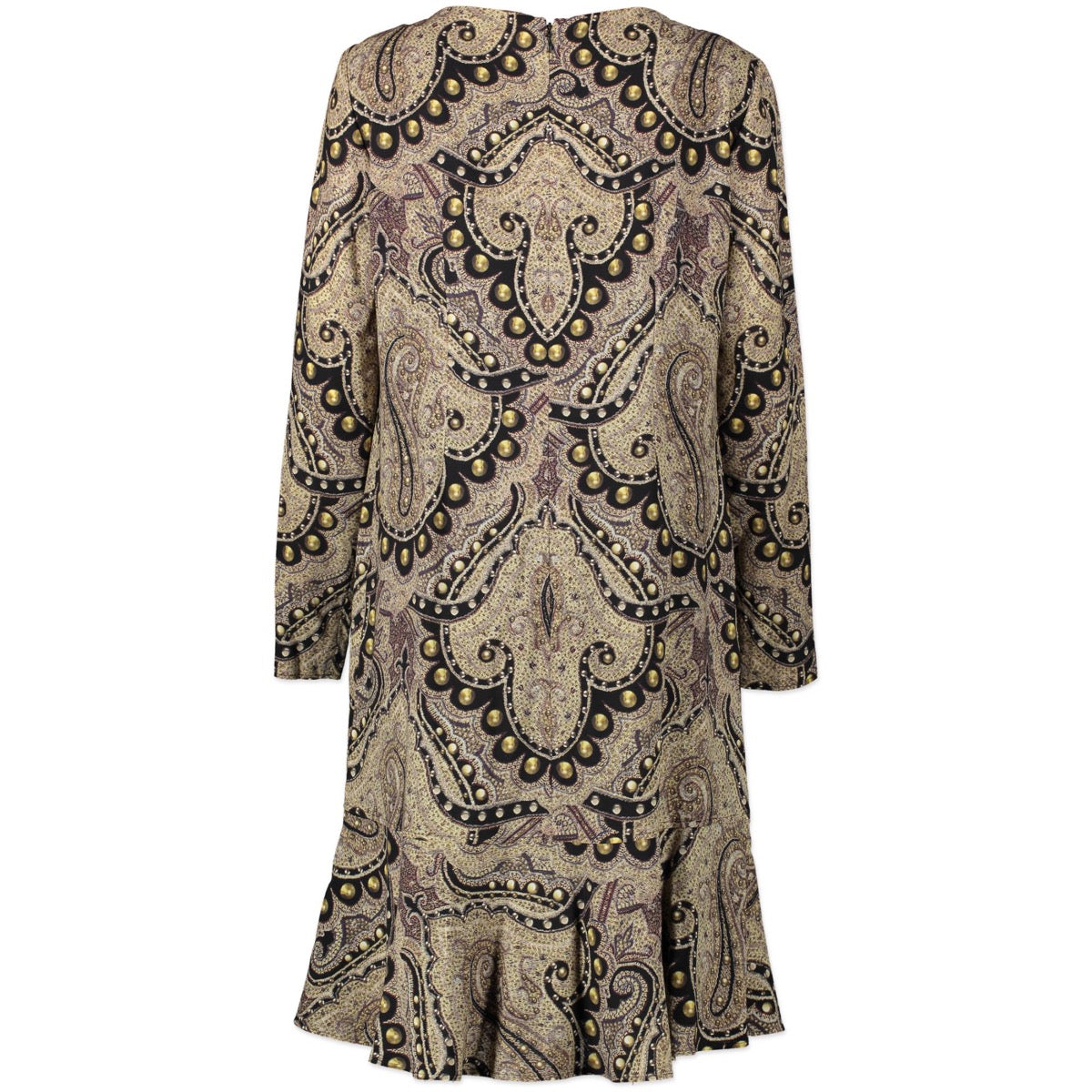 Shop safe online authentic Etro Printed Black and Gold Dress in Size 44 at the right price.