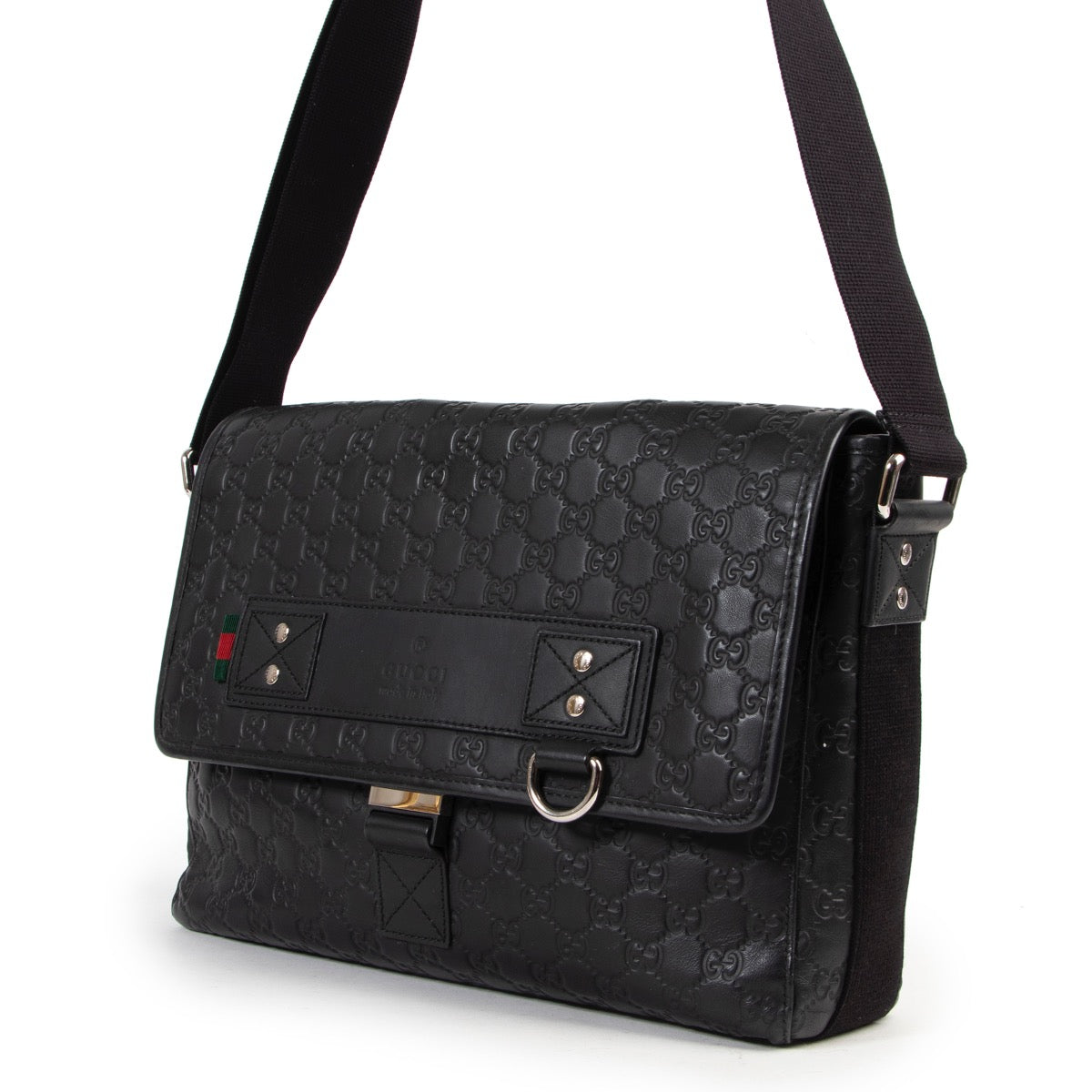 Shop safe online authentic second hand Gucci Black Monogram Leather Messenger Bag. Buy online Gucci Black Monogram Leather Messenger Bag in a safe way. Shop Gucci Black Monogram Leather Messenger Bag online safely.