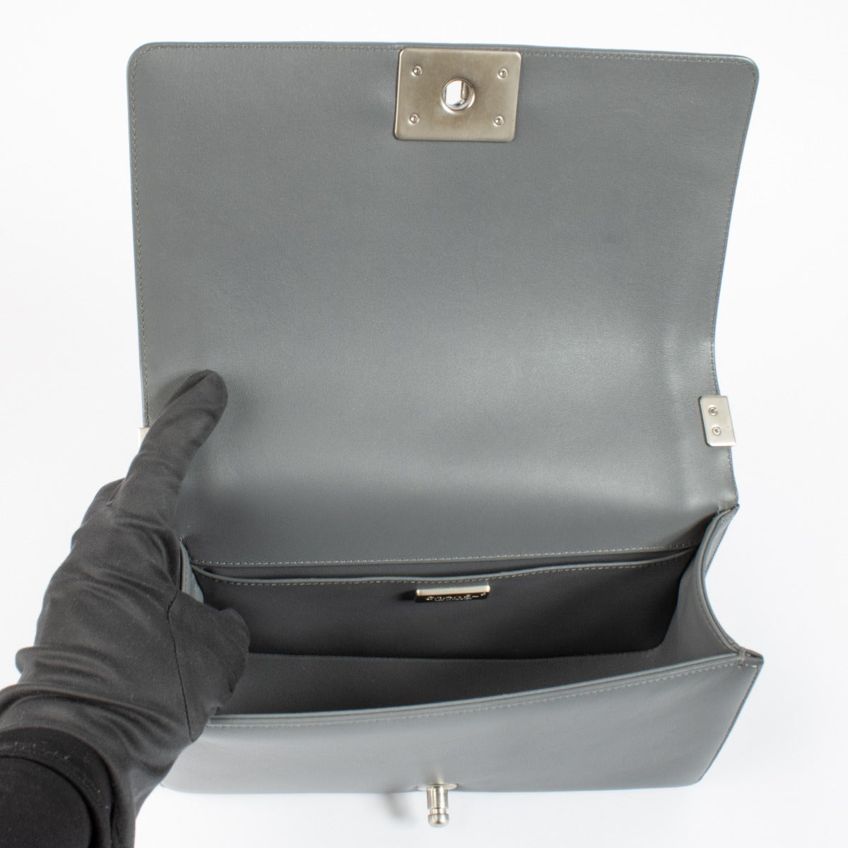 shop 100% authentic second hand Chanel Grey Python Medium Boy Bag on Labellov.com
