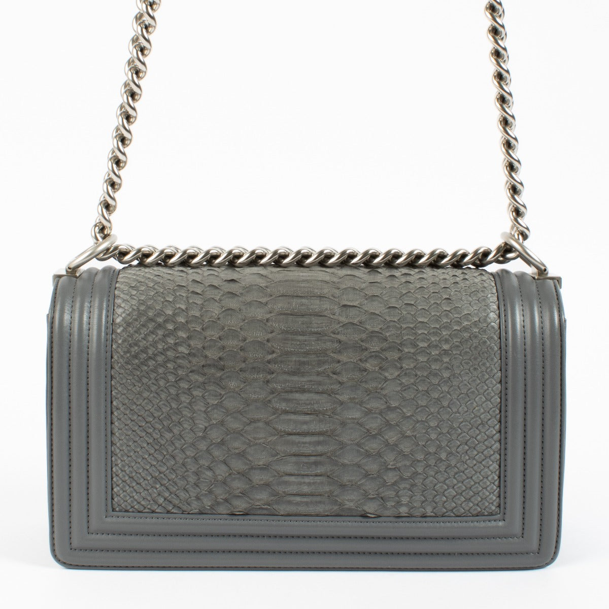shop 100% authentic second hand Chanel Grey Python Medium Boy Bag on Labellov.com