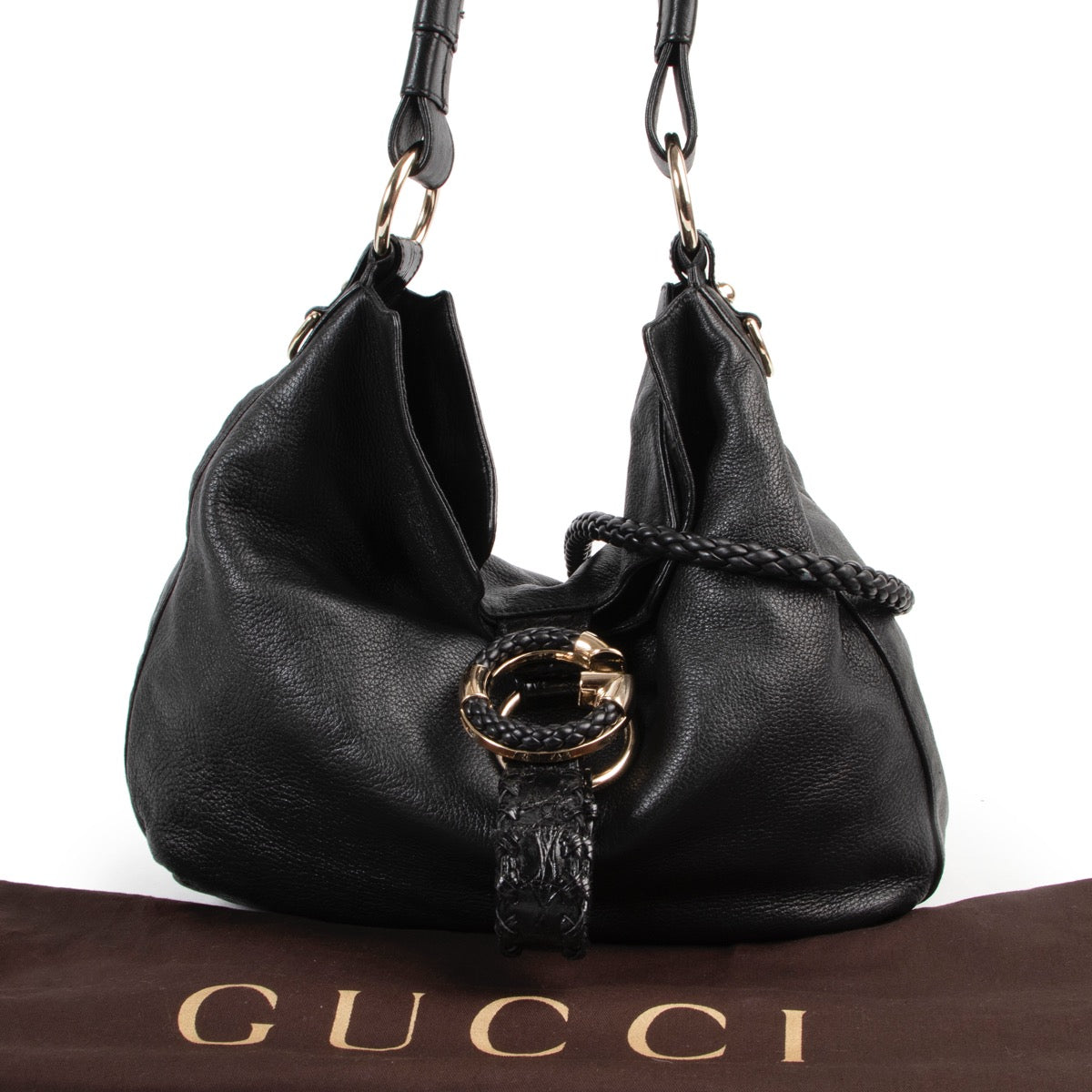 Shop safe online authentic second hand Gucci Black Leather Shoulder Bag . Buy online Gucci Black Leather Shoulder Bag in a safe way. Shop Gucci Black Leather Shoulder Bag online safely.