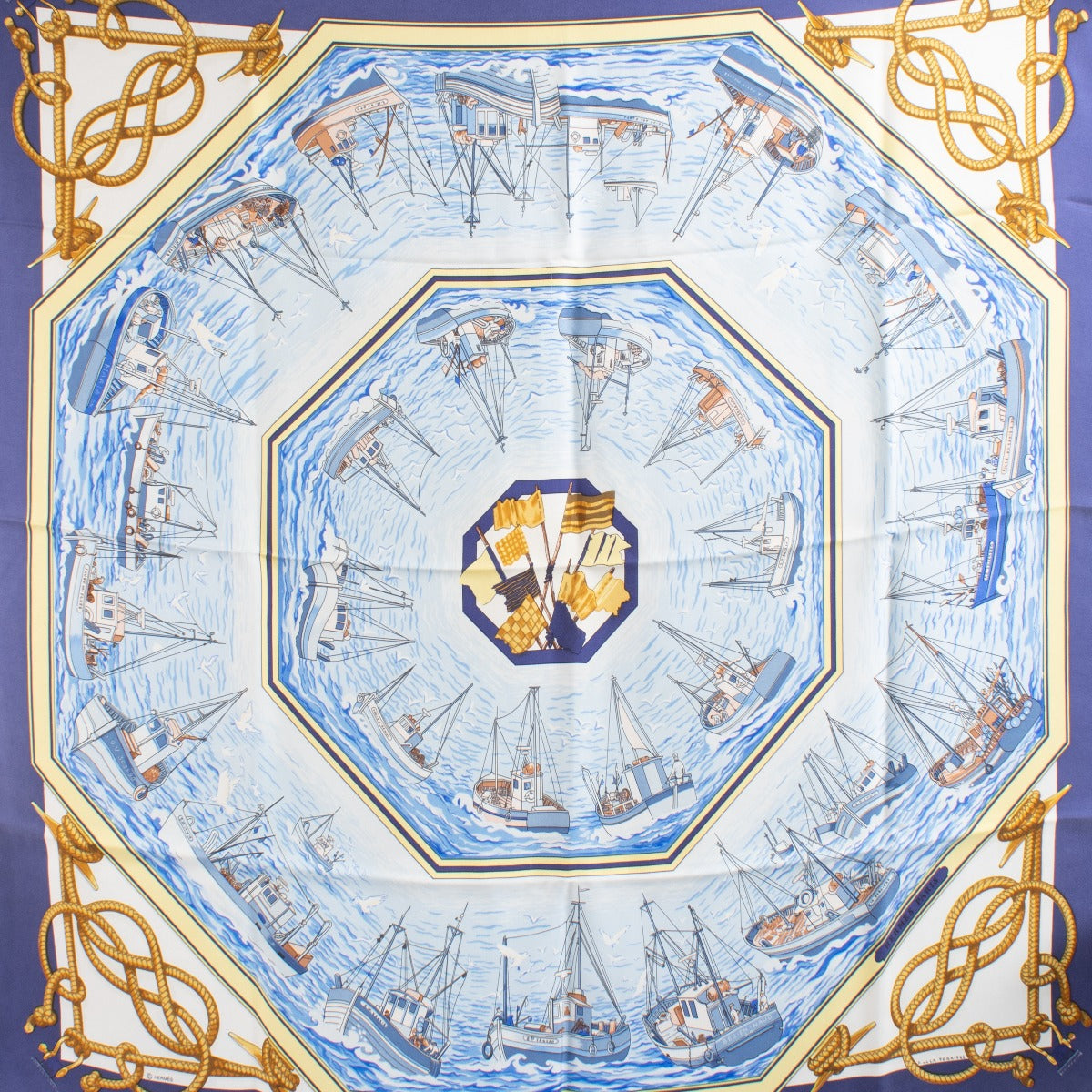 shop 100% authentic second hand Hermès Retour De Pêche Silk Scarf on Labellov.com