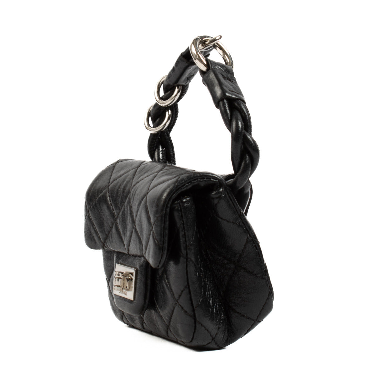 Chanel 2008 Black 2.55 Mini Wrist/Ankle Bag