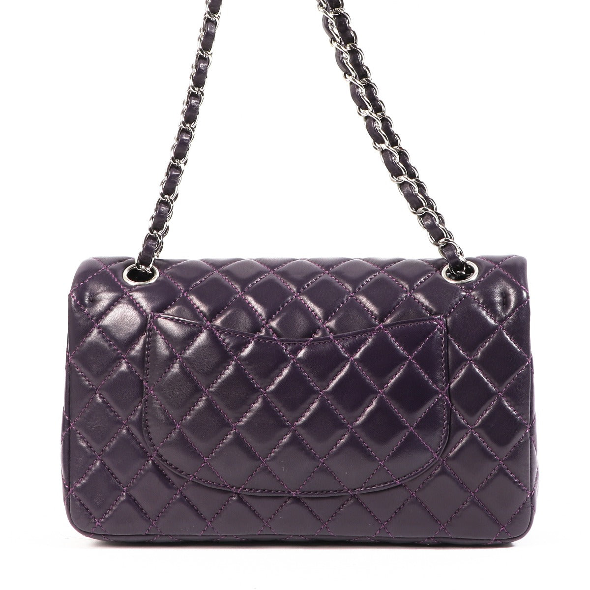 Chanel Aubergine Purple Lambskin Classic Flap Bag