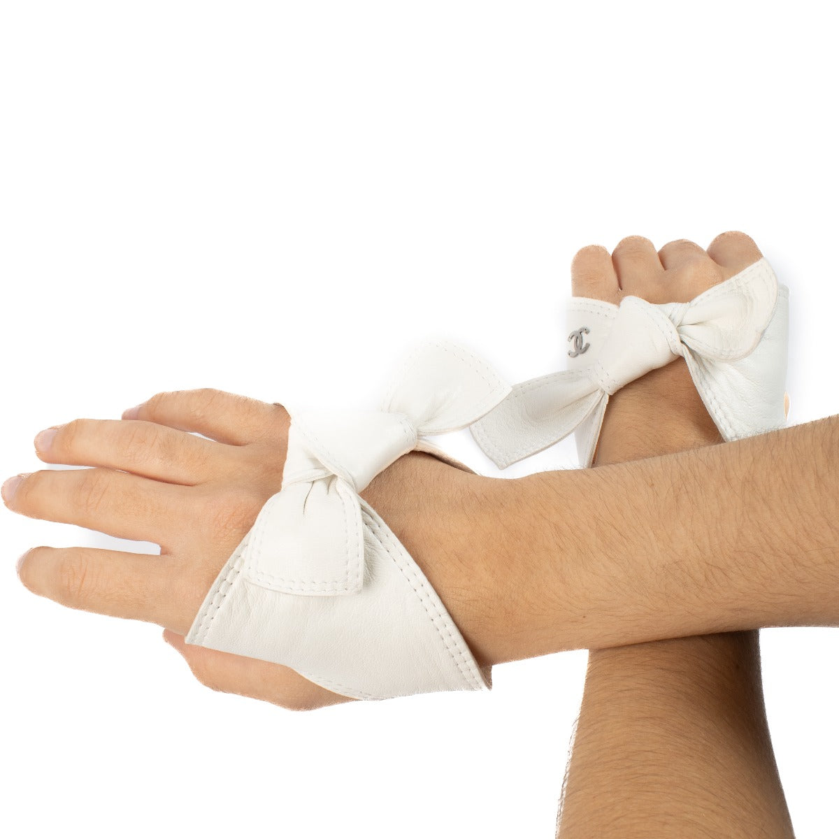 Shop 100% authentic secondhand Chanel White Lambskin Bridal Gloves - Size 7 1/2 on Labellov.com