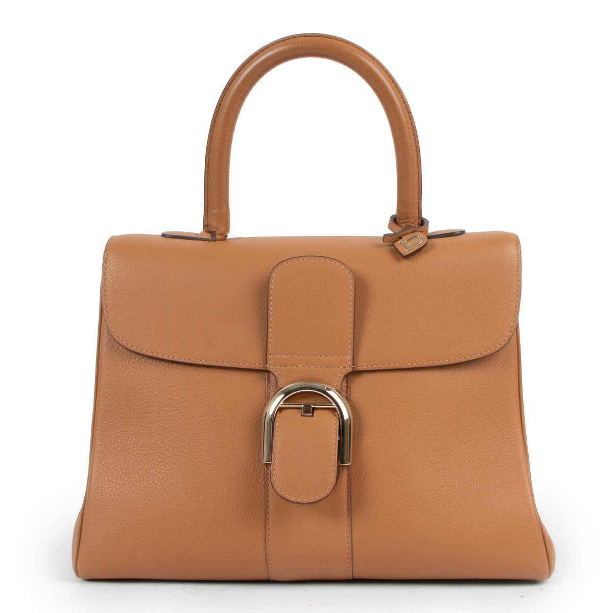 Shop safe online at Labellov in Antwerp this 100% authentic second hand Delvaux Brillant MM Fauve + Strap
