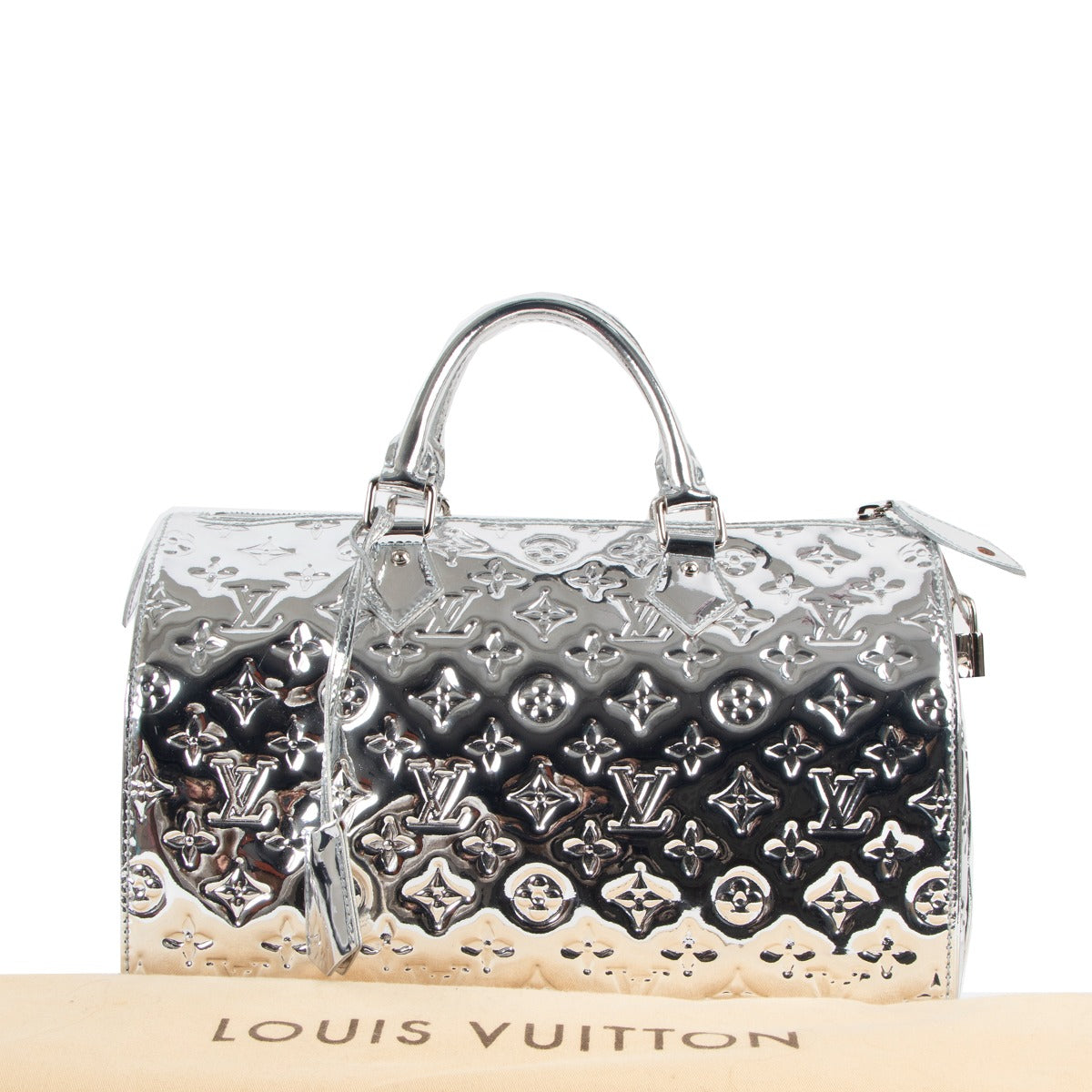 Louis Vuitton AW2006 Speedy 35 Silver Monogram Miroir Vinyl