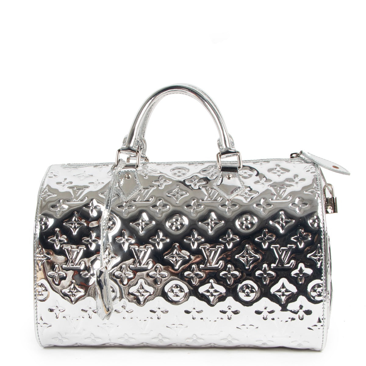 Louis Vuitton FW06 Speedy 35 Silver Monogram Miroir Vinyl