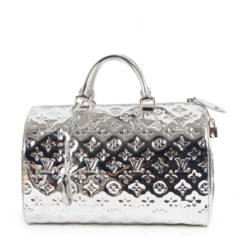 Louis Vuitton FW06 Speedy 35 Silver Monogram Miroir Vinyl