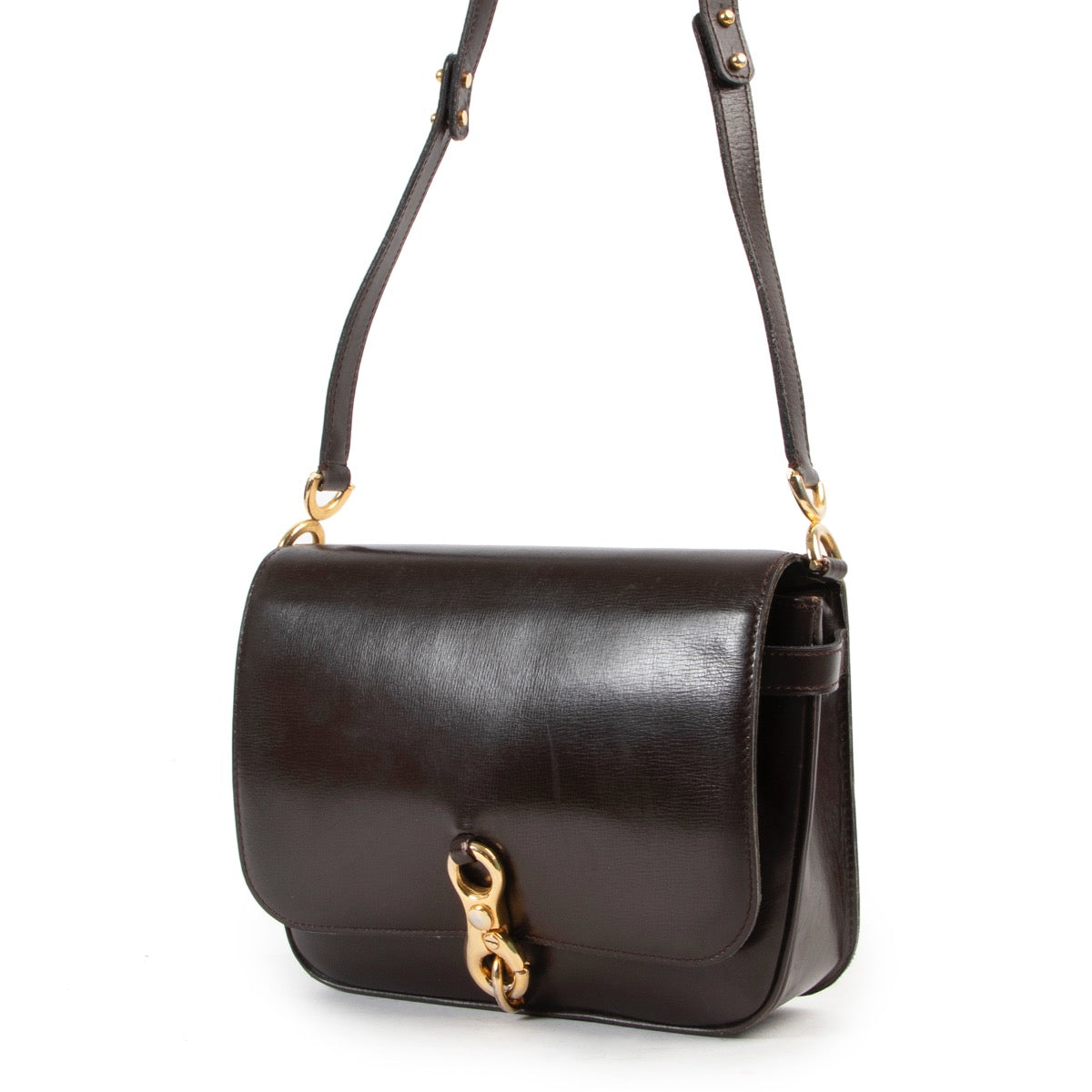 Shop safe online 100% authentic second hand Delvaux Dark Brown Vintage Shoulder Bag at Labellov in Antwerp.