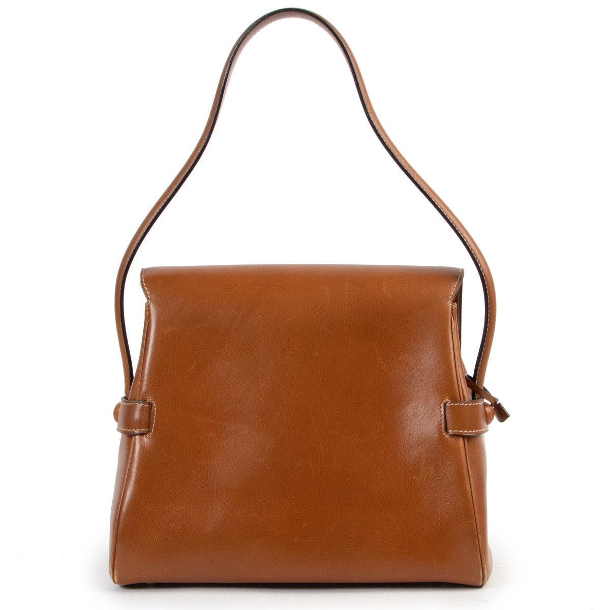 Shop safe online 100% authentic second hand Delvaux Cognac Leather Shoulder Bag at Labellov in Antwerp.