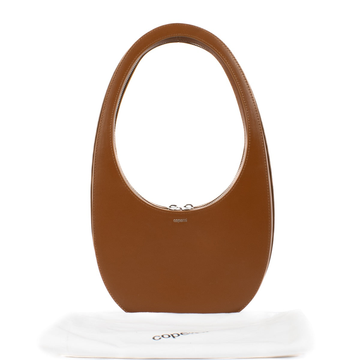 Shop safe online at Labellov in Antwerp, Brussels and Knokke this 100% authentic second hand Coperni Brown Leather Swipe Bag