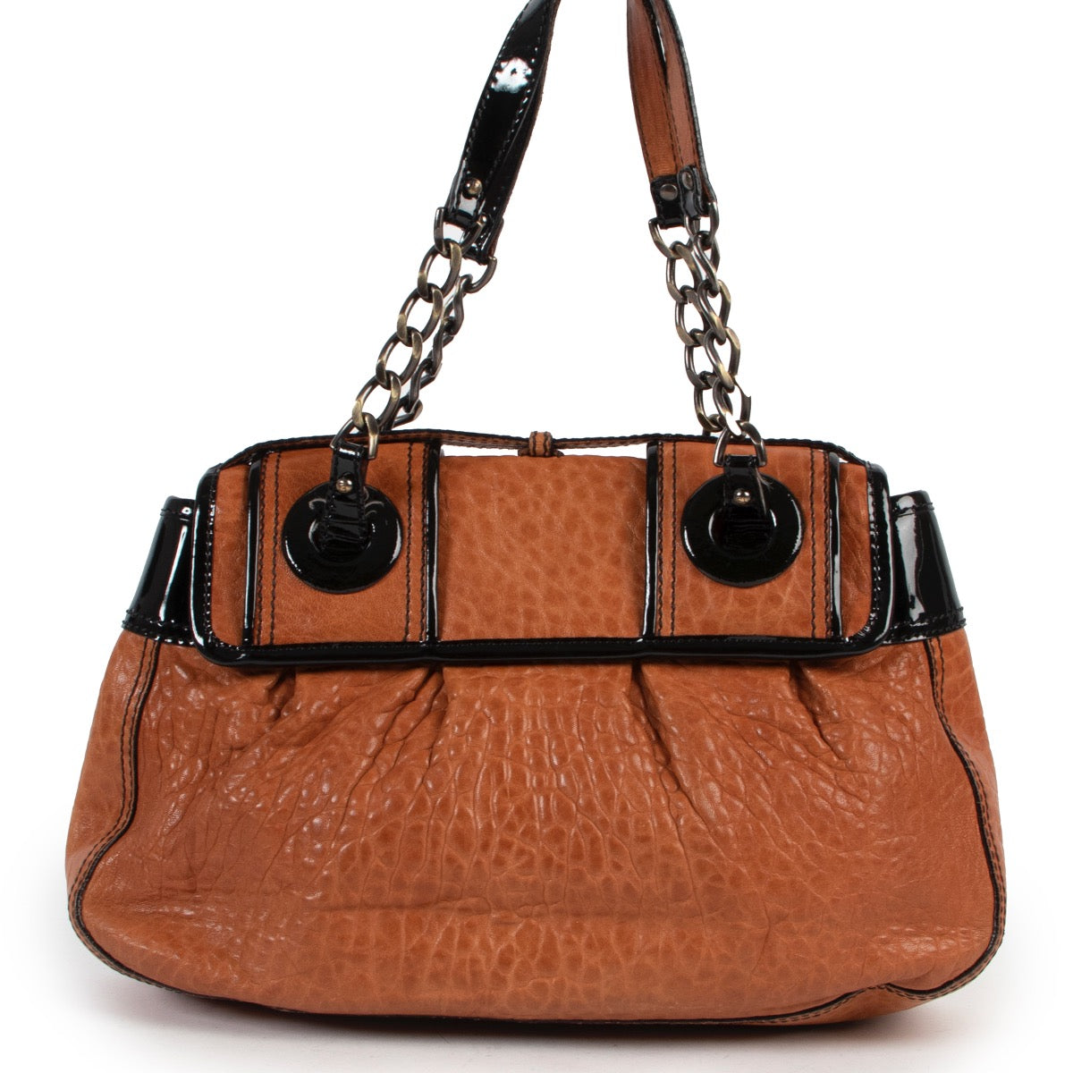 Shop safe online at Labellov in Antwerp this 100% authentic second hand Fendi Brown And Black B Bag in very good condition at the right price
