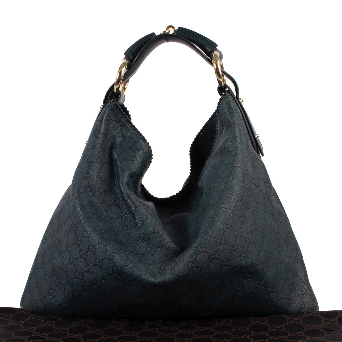 Shop safe online at Labellov in Antwerp this 100% authentic second hand Gucci Blue Monogram XL Shoulder Bag