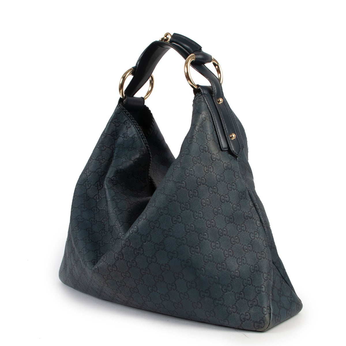 Shop safe online at Labellov in Antwerp this 100% authentic second hand Gucci Blue Monogram XL Shoulder Bag