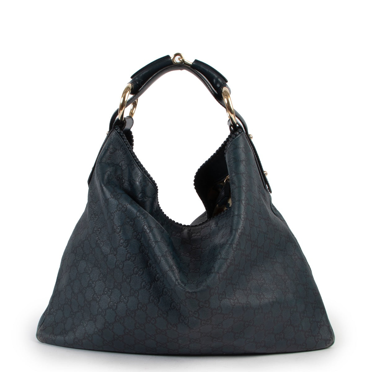 Shop safe online at Labellov in Antwerp this 100% authentic second hand Gucci Blue Monogram XL Shoulder Bag