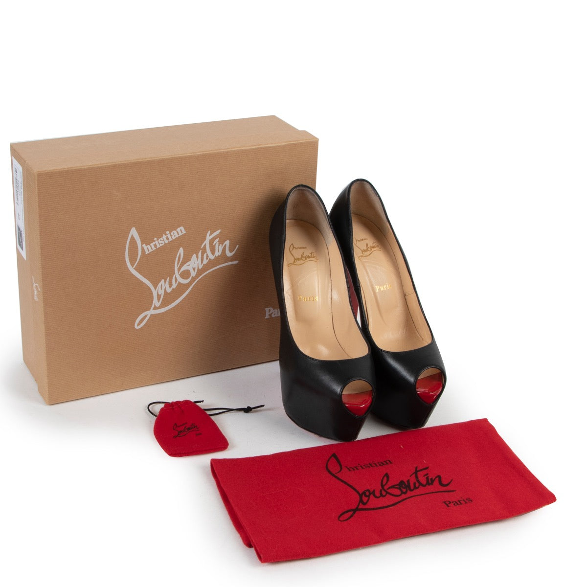 Christian Louboutin Highness 160 Black Platform Peeptoe Heels - Size 40