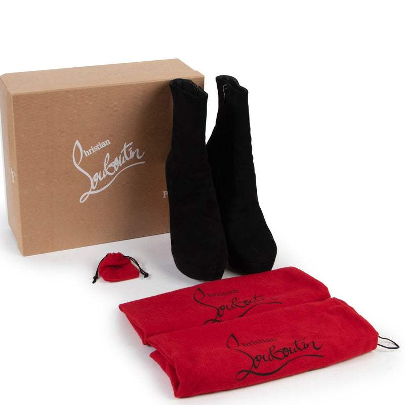 Shop safe online 100% authentic second hand Christian Louboutin Black Suede Boots - Size 40