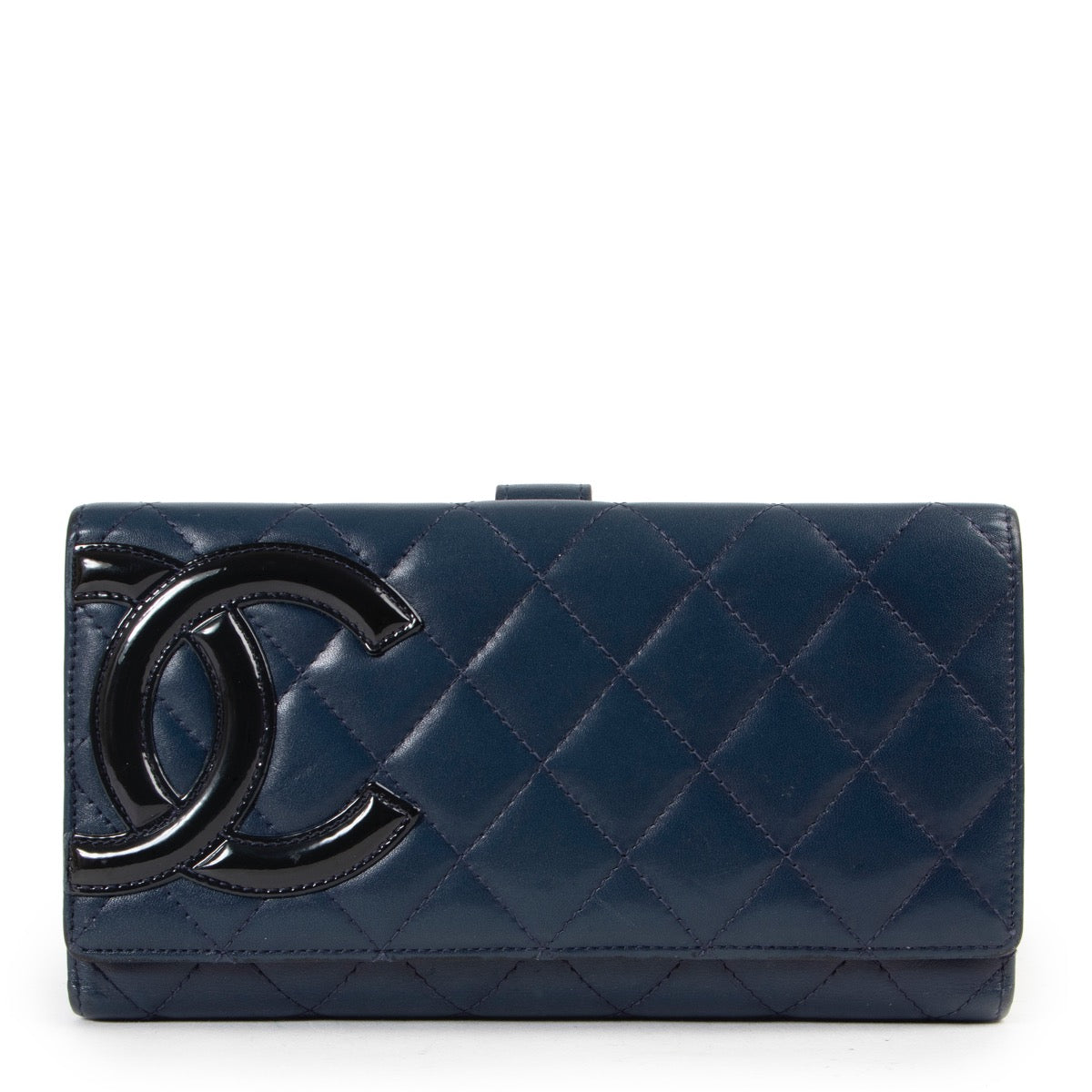 Shop safe online authentic second hand Chanel Blue CC Cambon Long Wallet at the right price.