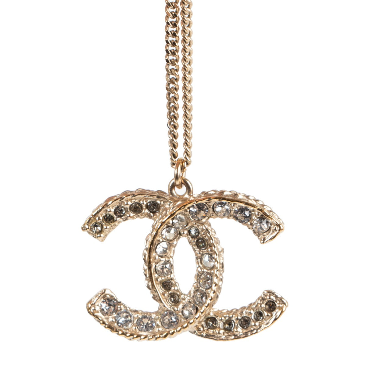 Shop safe online authentic second hand vintage Chanel Gold Interlocking CC Necklace at Labellov.com.