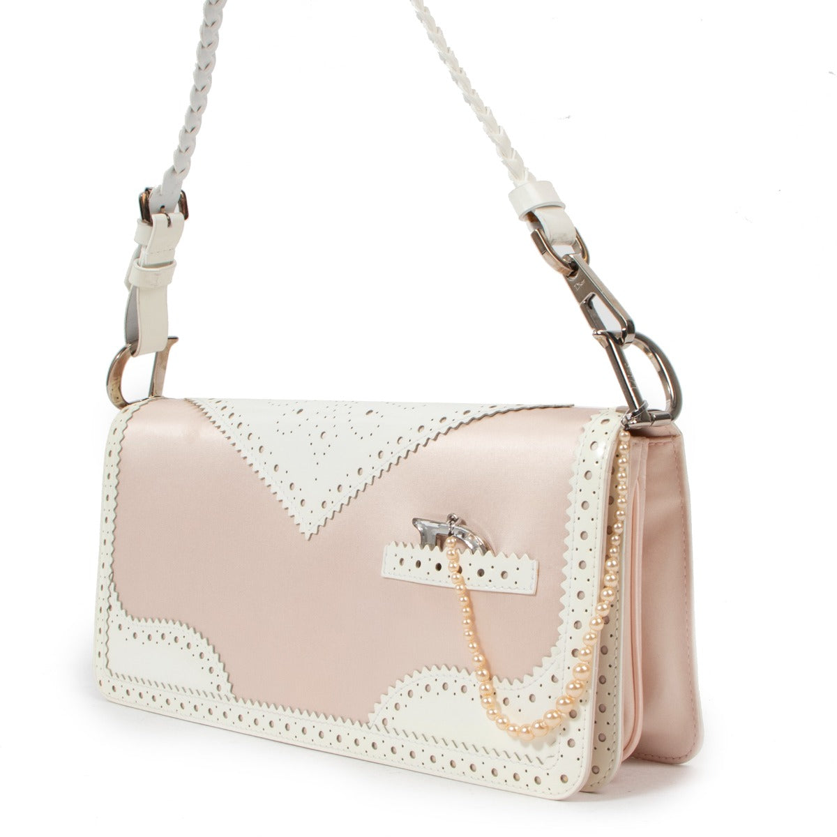 Christian Dior Roze Satijnen D'Trick Schoudertas