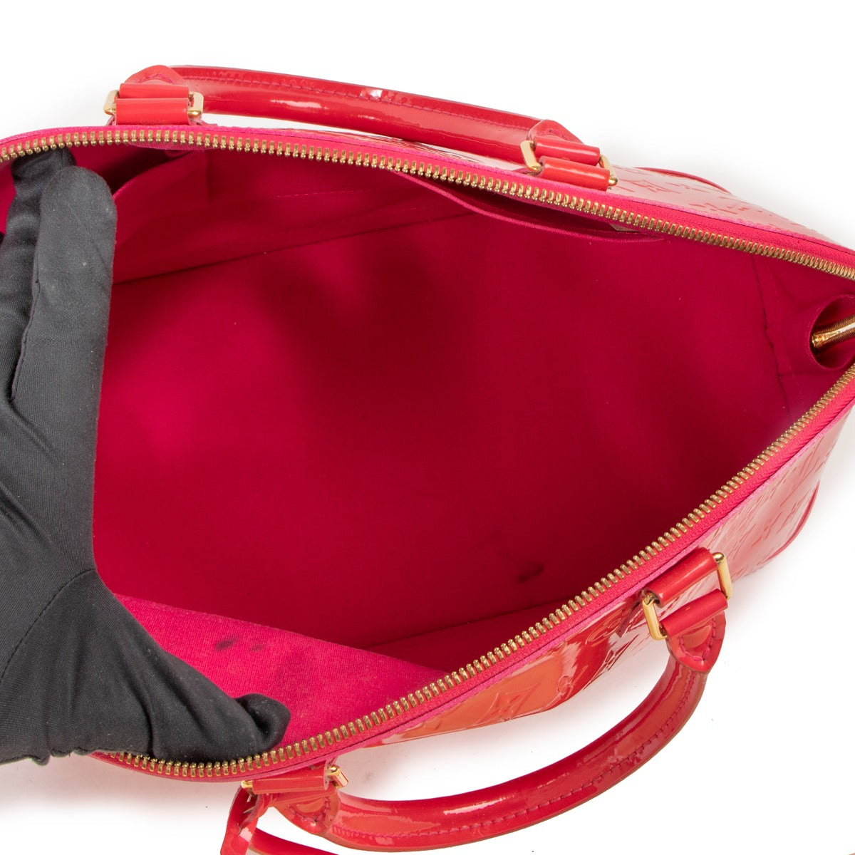 Louis Vuitton Rouge Grenadine Monogram Vernis Alma GM Bag