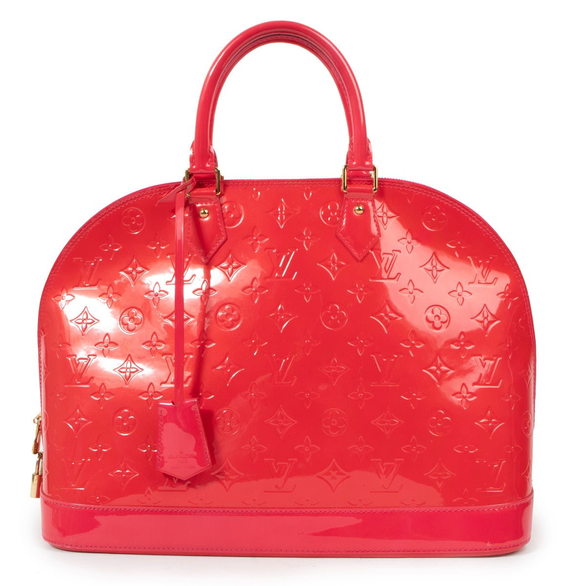 Louis Vuitton Rouge Grenadine Monogram Vernis Alma GM Bag