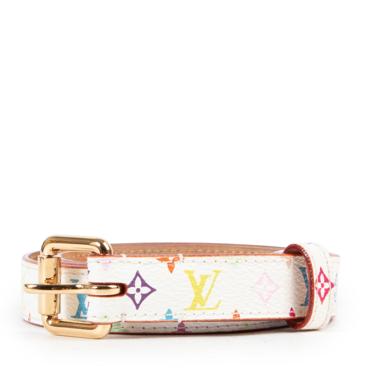 Louis Vuitton Monogram White Murakami Belt - size 80