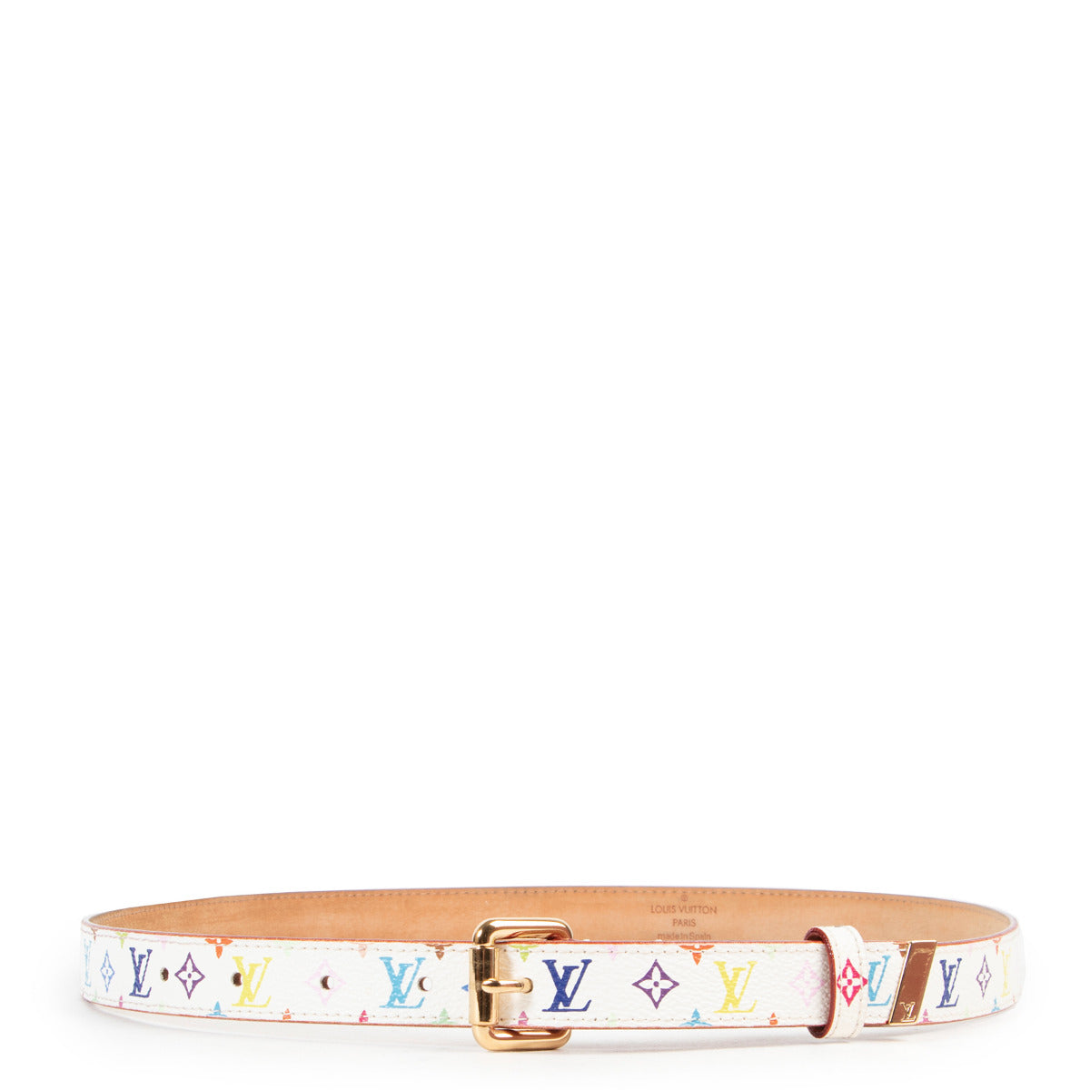 Louis Vuitton Monogram White Murakami Belt - size 80