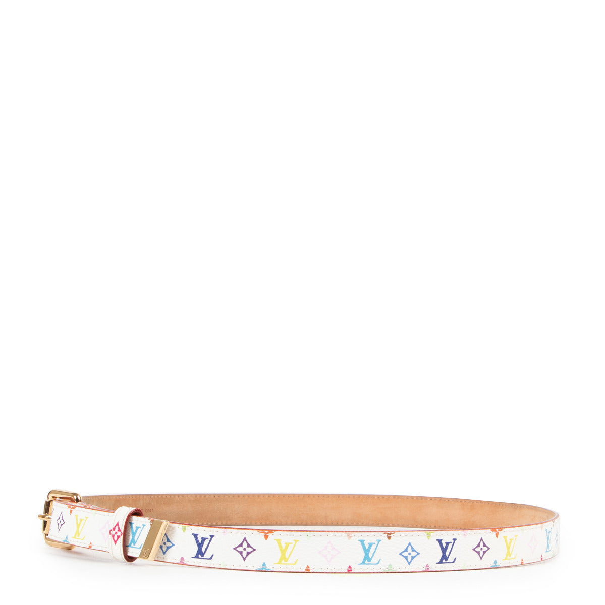 Louis Vuitton Monogram White Murakami Belt - size 80