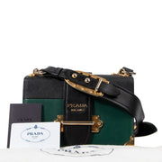 Prada Cahier Biliardo City Calf/Black Saffiano Leather Bag