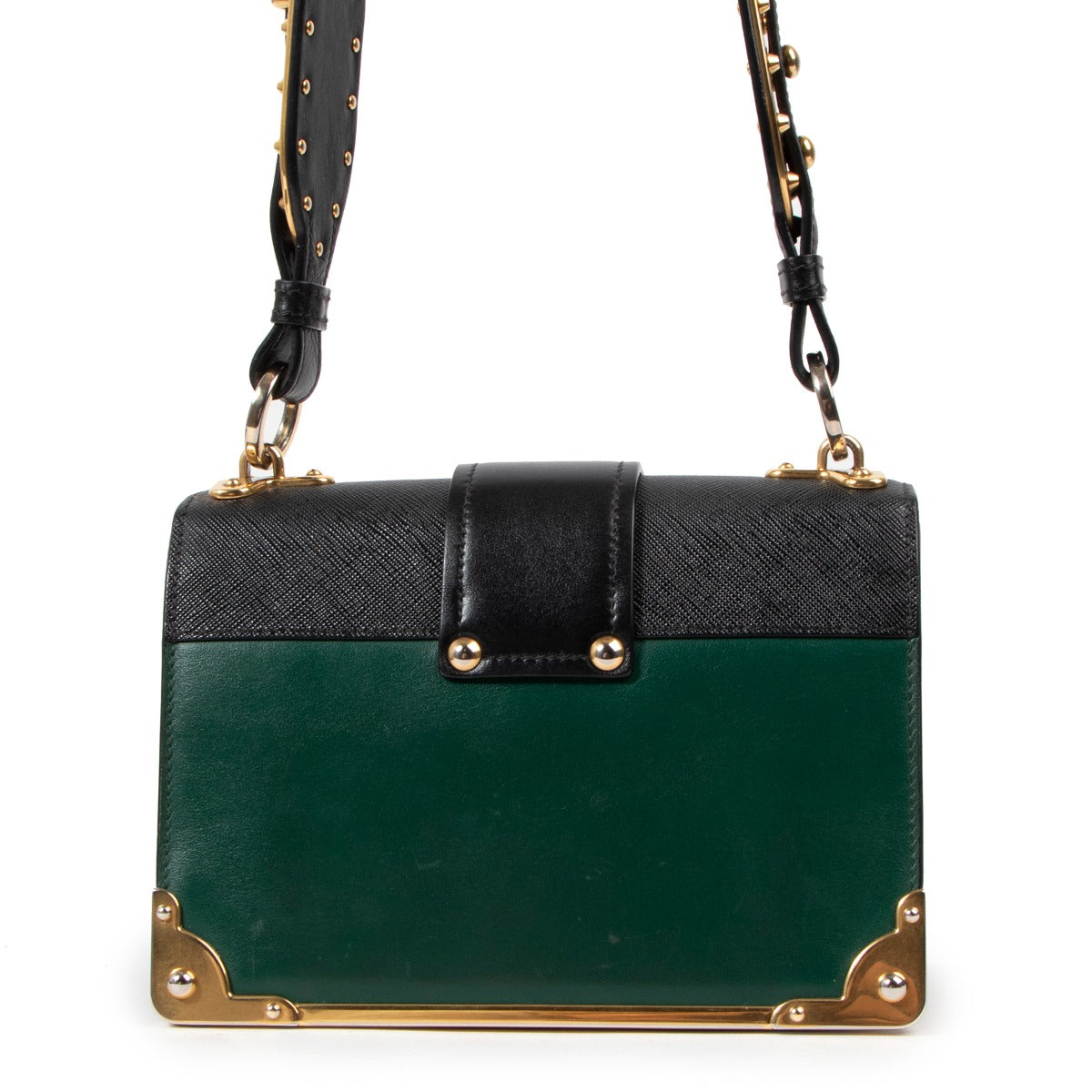 Prada Cahier Biliardo City Calf/Black Saffiano Leather Bag