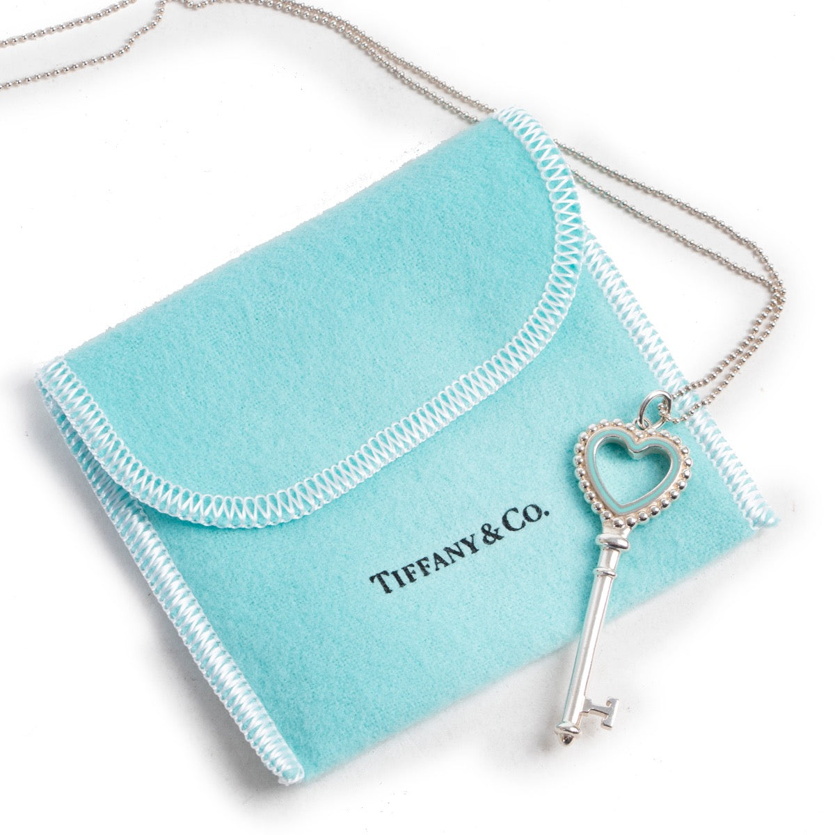 Shop safe online authentic Tiffany & Co Silver Key Necklace at the right price at Labellov.com.