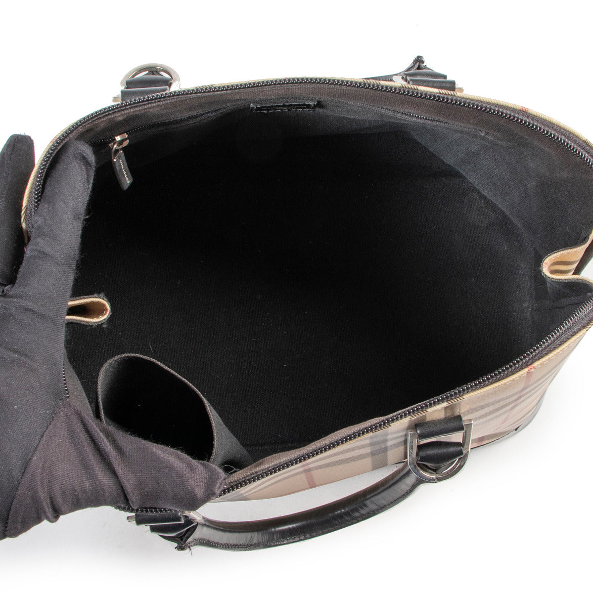 Burberry Check Top Handle Alma Bag