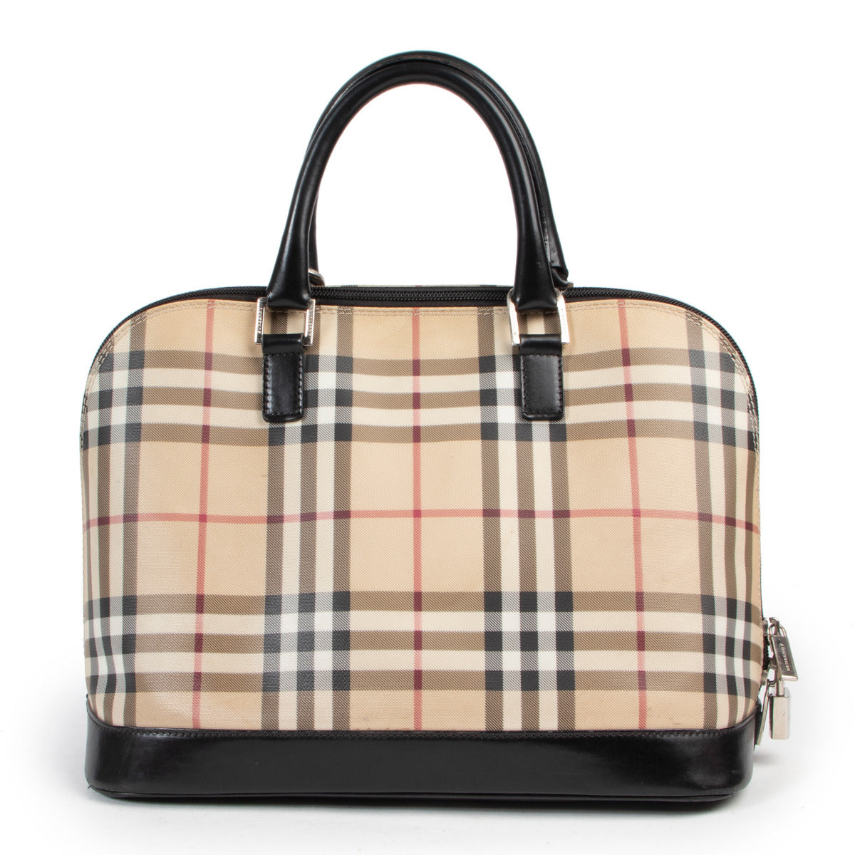 Burberry Check Top Handle Alma Bag
