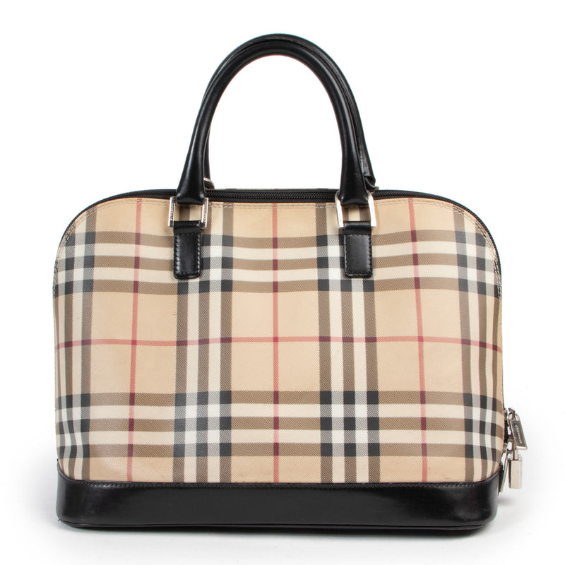 Burberry Check Top Handle Alma Bag