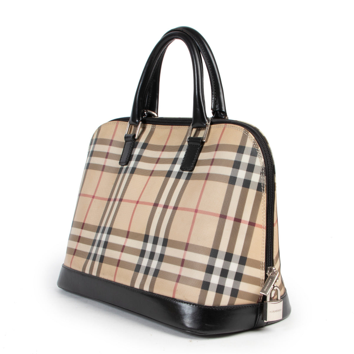 Burberry Check Top Handle Alma Bag
