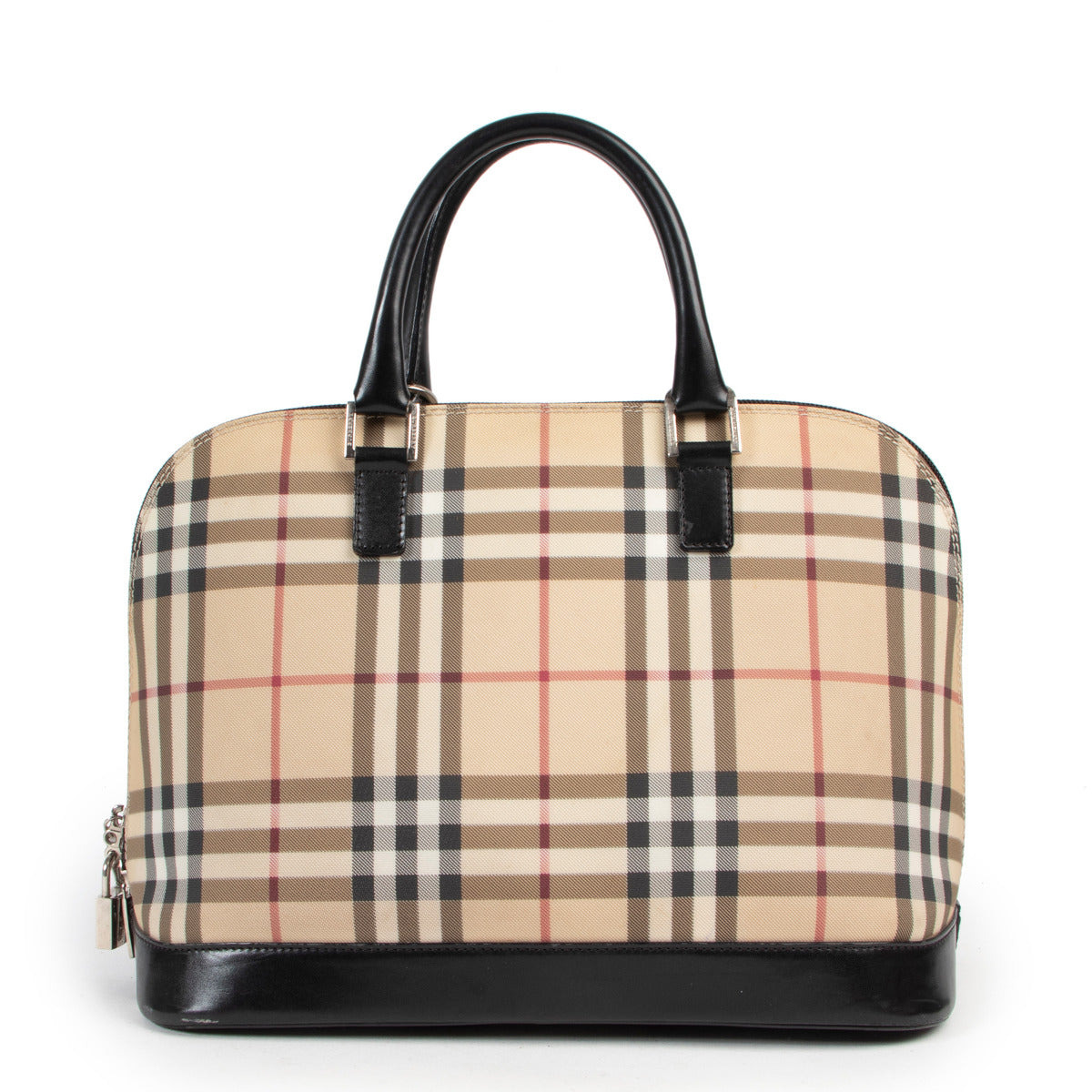 Burberry Check Top Handle Alma Bag