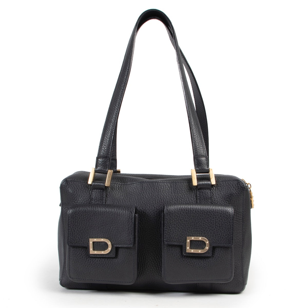 Shop safe online authentic second hand Delvaux Blue Leather Front Pockets Shoulder Bag in very good condition and at the right price at Labellov.com.