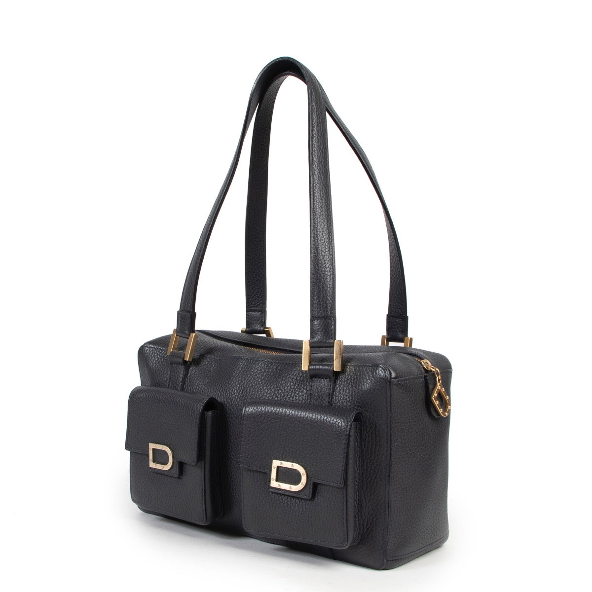 Shop safe online authentic second hand Delvaux Blue Leather Front Pockets Shoulder Bag in very good condition and at the right price at Labellov.com.